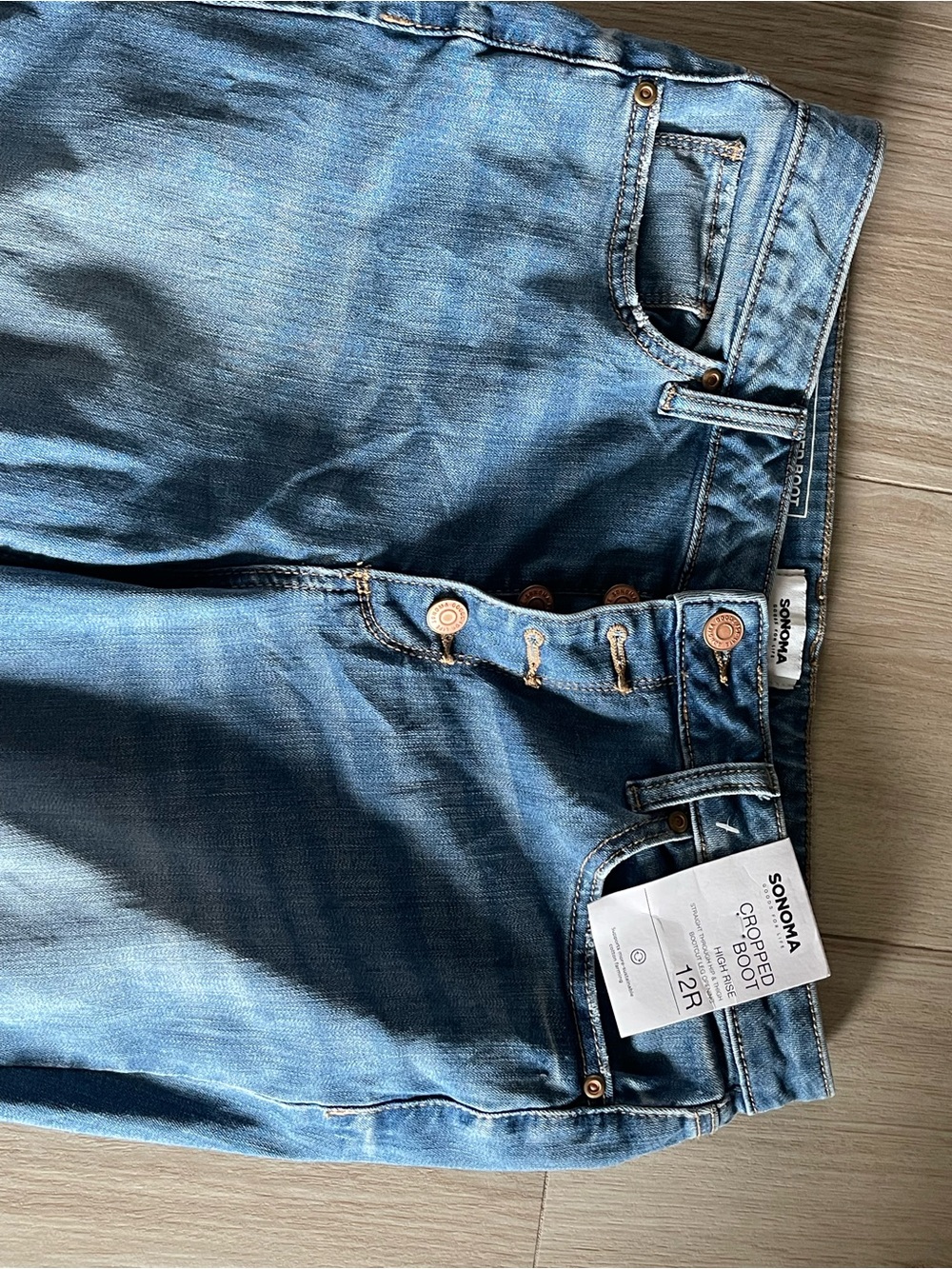 Sonoma Medium Blue Cropped Boot Jeans